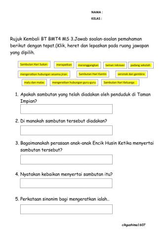 Pemahaman bm t4 bt ms3-hari keluarga taman impian