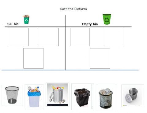 Sort full and empty bins