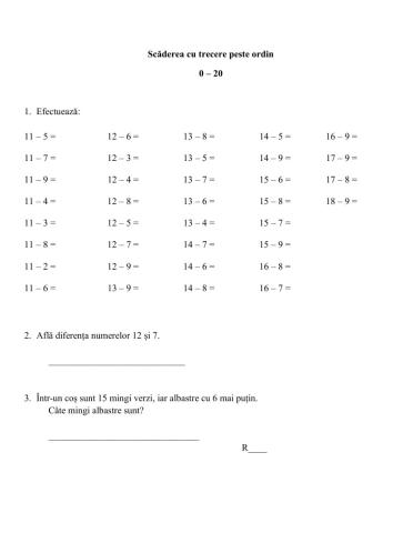 Scaderea cu trecere peste ordin 0-20