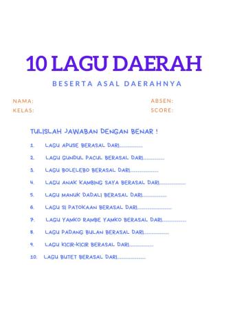 10 lagu daerah