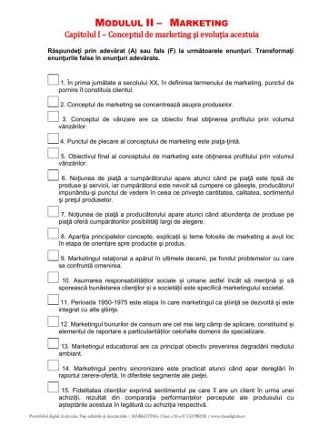 Conceptul de marketing si evolutia acestuia - fisa 2