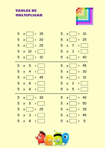 Taules de multiplicar