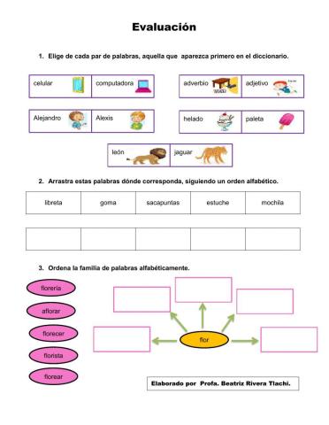 Uso del diccionario. Orden alfabético