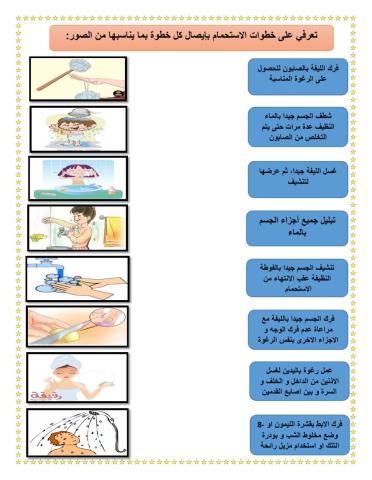 خطوات الاستحمام