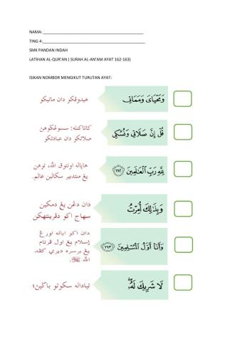 Ayat hafazan ting 4 surah al an'am