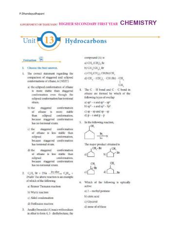 Tnscert - 11th - chemistry - hydrocarbons -em