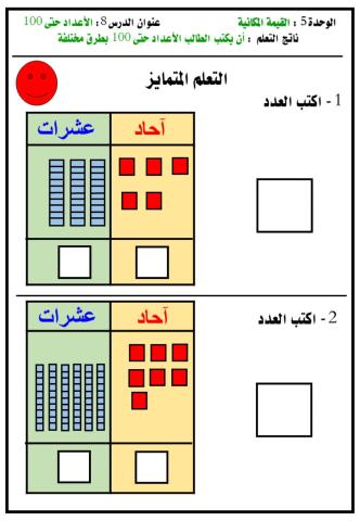 الأعداد حتى 100