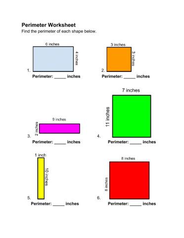 Perimeter Worksheet