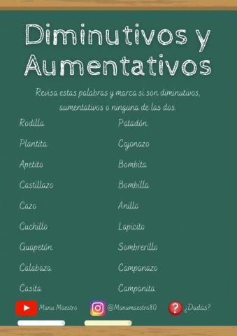 Aumentativos y diminutivos