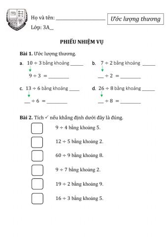 Ước lượng thương tiết 1