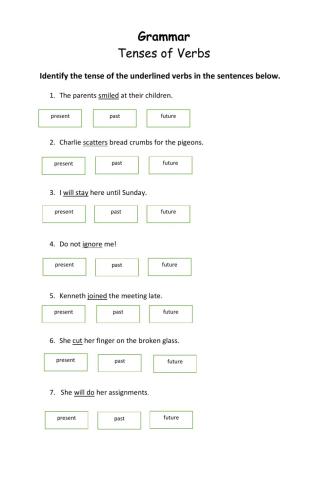 Tenses of verbs