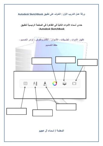 التدريب الأول تطبيق autodesk sketchbook