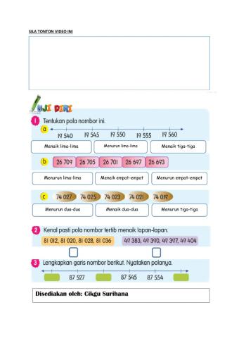 Matematik Tahun 4 - Pola Nombor