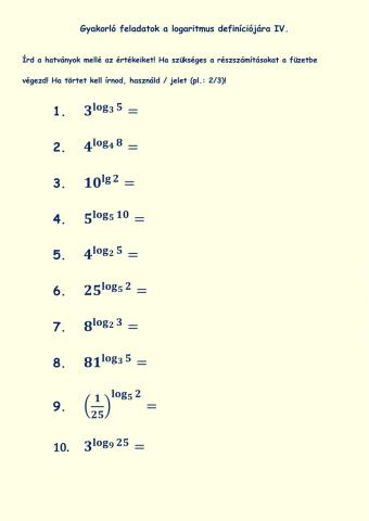 Logaritmus definíció 4. rész