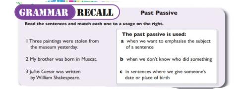 Grammar Recall :Past Passive