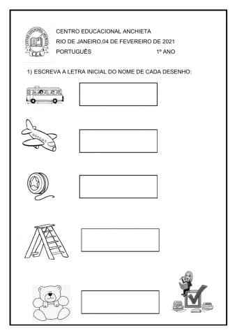 Avaliação diagnostica 1º Ano