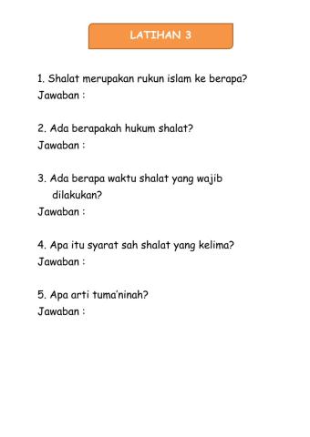 Latihan 3-Shalat