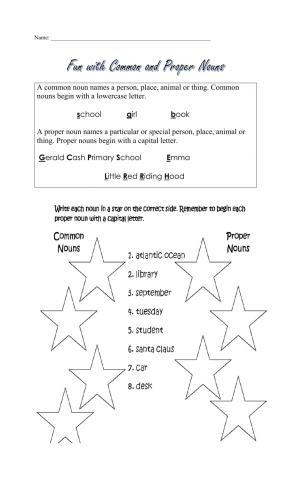 Common and Proper Noun Sort