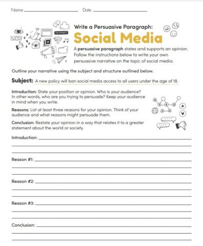 Persuasive Writing: Social Media