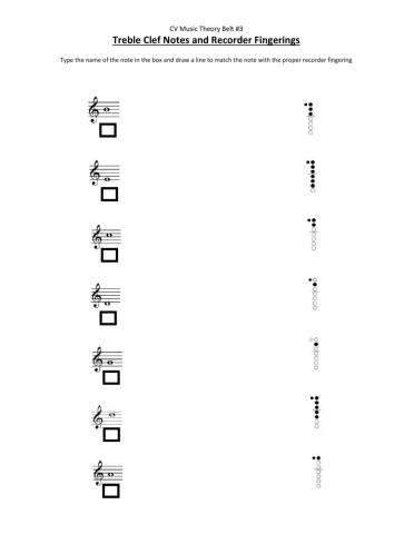 Music Notes and Recorder Fingerings