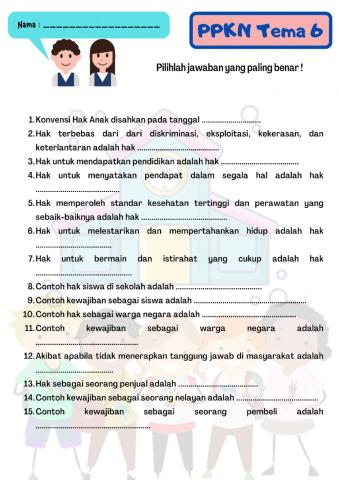 Hak dan kewajiban sebagai anak, siswa, WNI