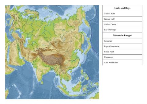 Asian gulfs, bays and mountains 1