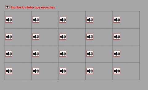 Dictado de sílabas: MPSL