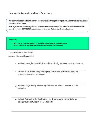 Comma Rule 2 (WS) 1 - Coordinate Adjectives