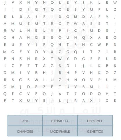 Disease Prevention wordsearch