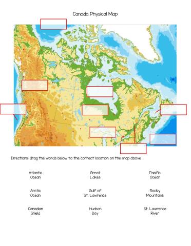 Canada Physical Map