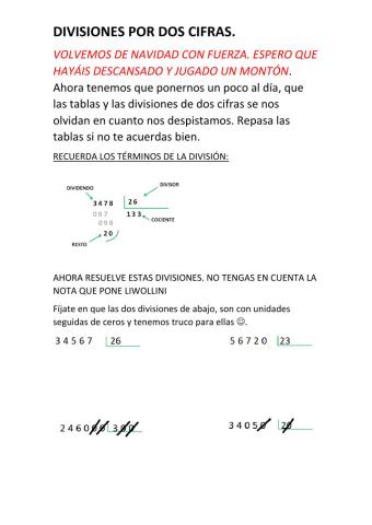 Divisiones dos cifras