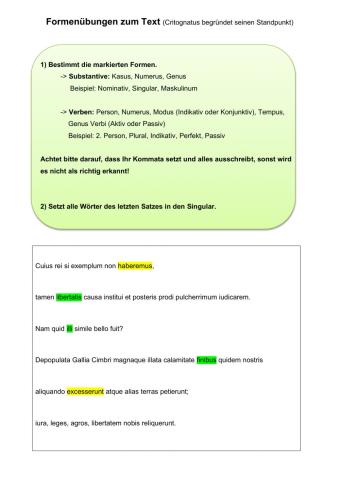 Formenübung zu Critognatus