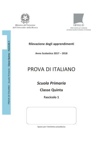 Invalsi italiano 2017-18 5-