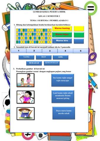 Lkpd kelas 1 tema 5