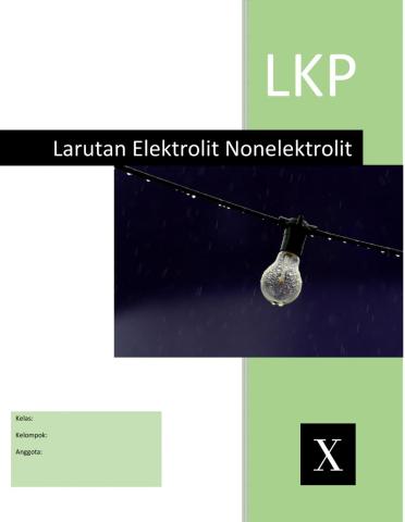 Larutan Elektrolit dan Nonelektrolit