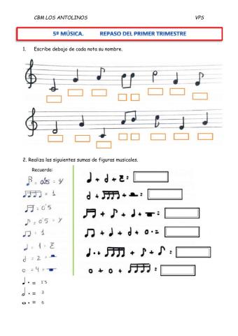 5º repaso 1er trimestre MÚSICA