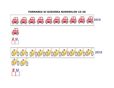 Formarea si scrierea numerelor de la 10 la 20