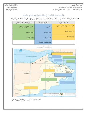 (المؤسسات الثقافية العمانية بين الماضي والحاضر (المكتبات