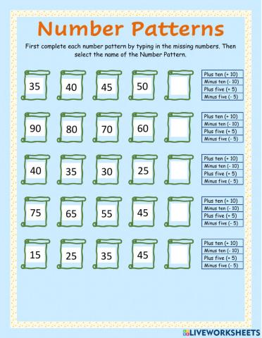 Number Patterns 9