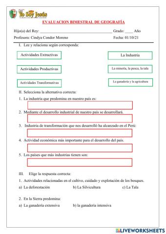 Evaluación bimestral