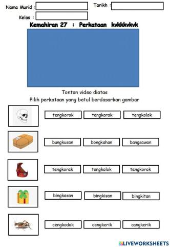 Kemahiran 27: Perkataan KVKKKVKVK