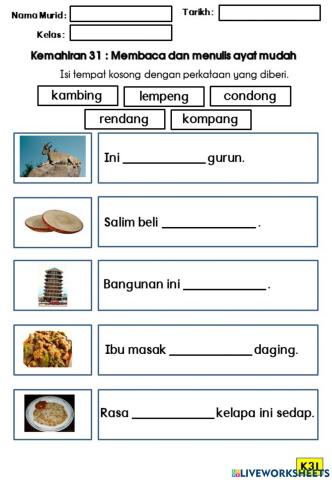 Kemahiran 31 : Baca dan bina ayat