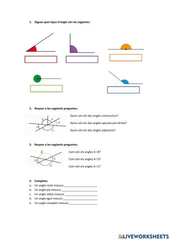 Geografia. Tipus d'angles