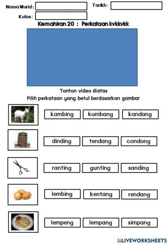 Kemahiran 20: Perkataan KVKKVKK