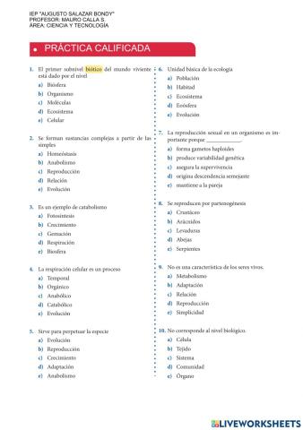 Característica de los seres vivos