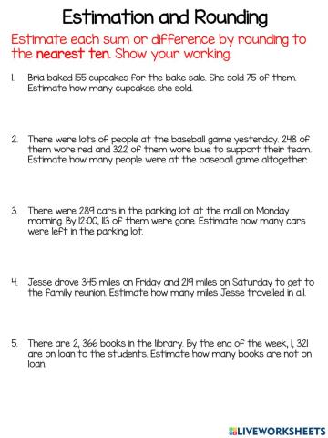 Estimation word problems