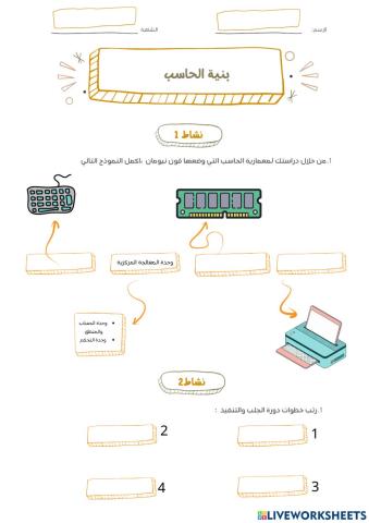 ورقة عمل بنية الحاسب