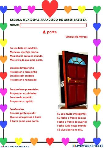 Leitura e interpretação do poema - A porta