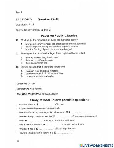 Listen - cám 12 - test 5 - section 3