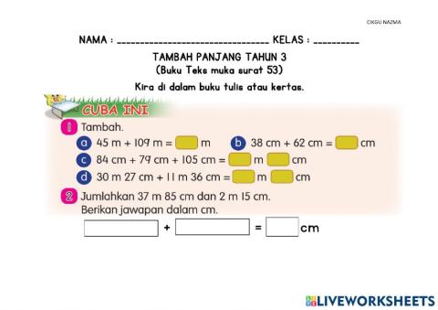 Tambah panjang